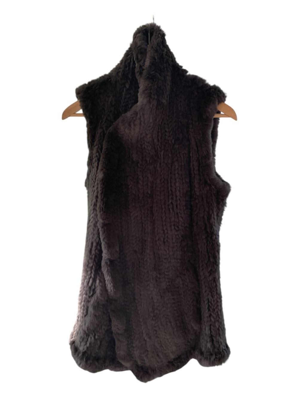 June Classic Rabbit Fur Vest in gray brown XS
